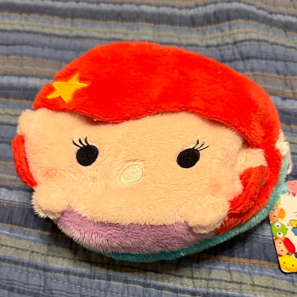Disney Tsum Tsum Plush Mermaid Reversible clutch purse.